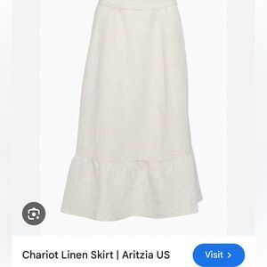 Wilfred Chariot Linen Skirt - white with flower design